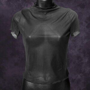 Refuge Black Mesh Crop Top